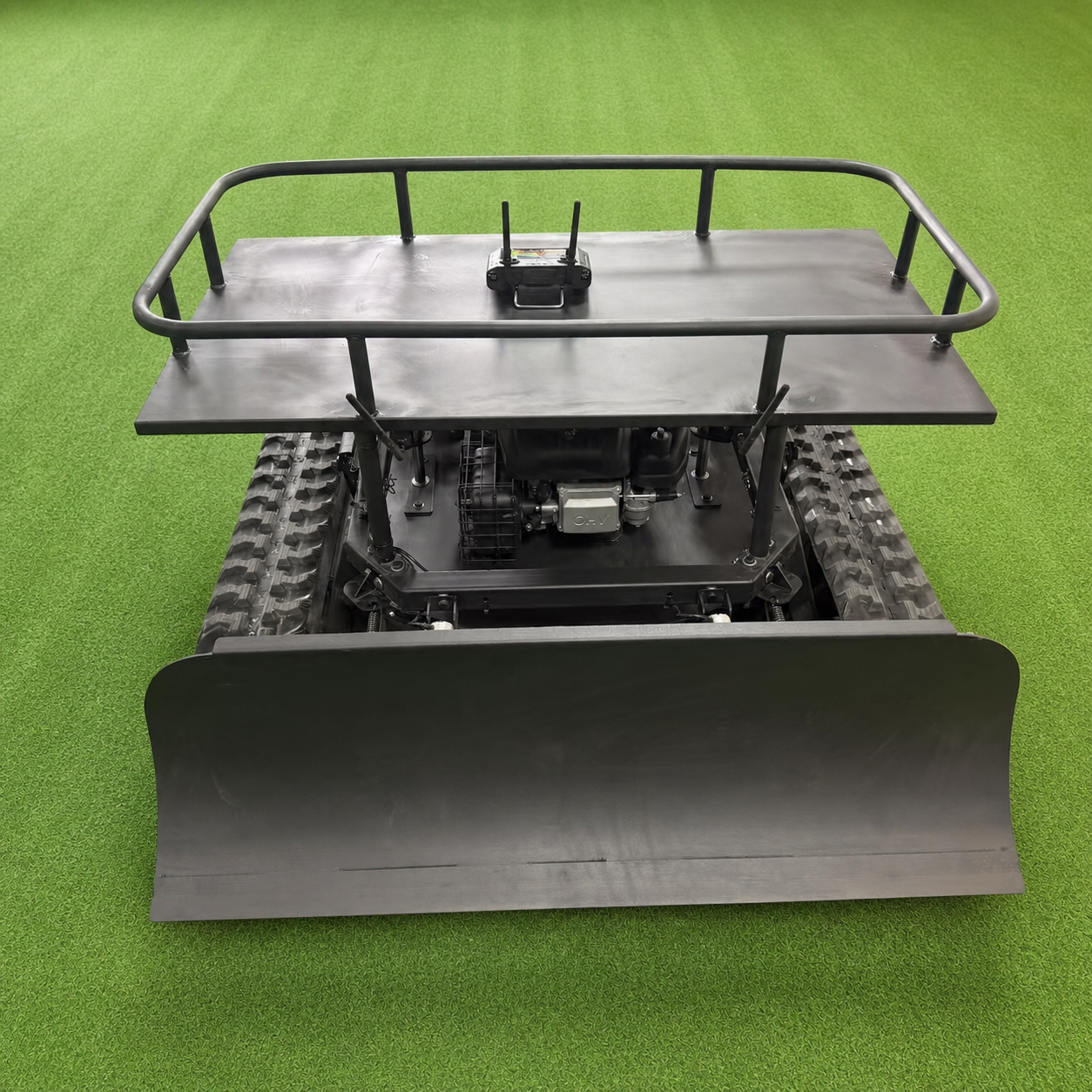 Machinery showroom with crawler mower products