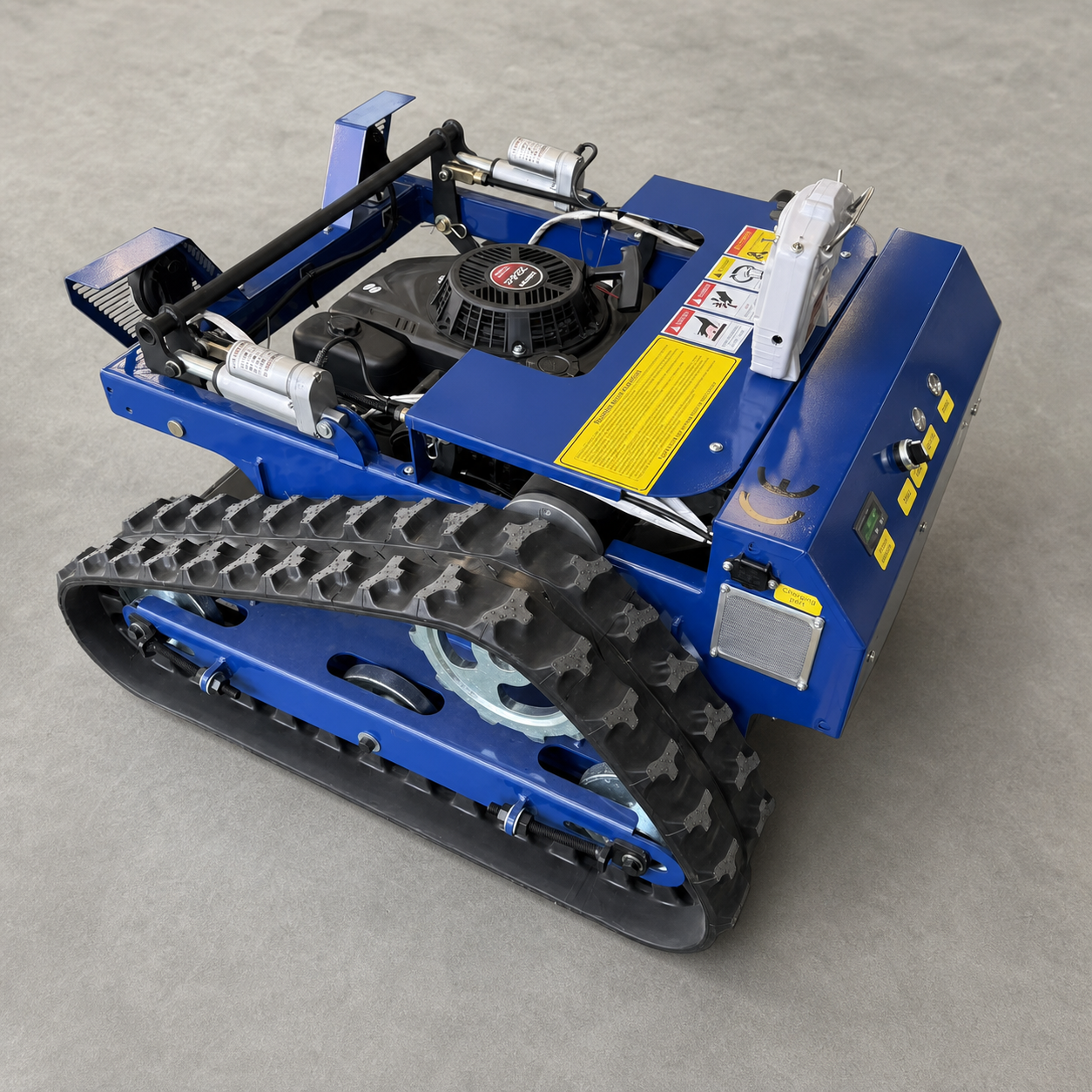 Blue lithium battery crawler mower