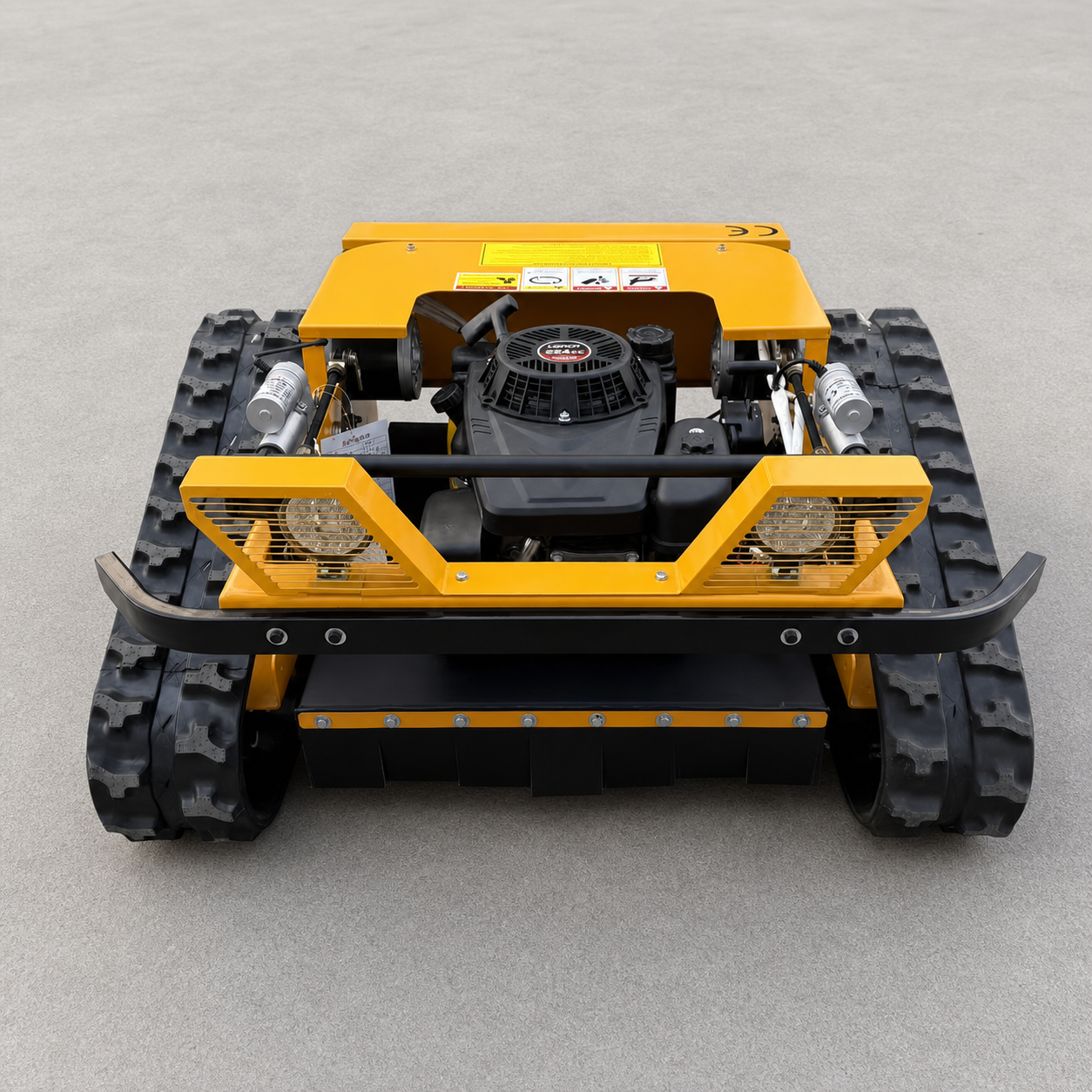 Yellow lithium battery crawler mower
